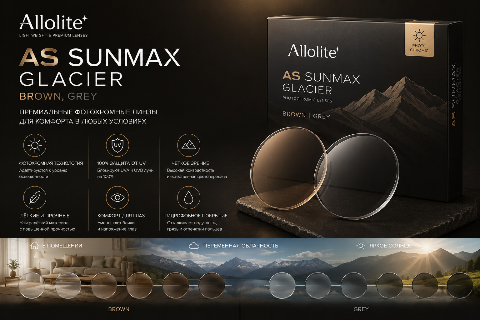 Shamir Allolite 1.67 AS SunMax Glacier (BROWN, GREY)