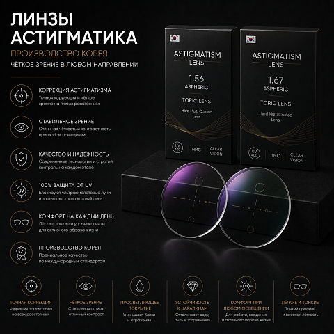 Линзы Астигматика (Производство Корея)